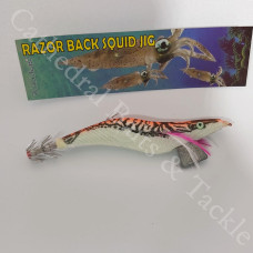 Squid Jig with Razor Spine 6"Orange with Black Stripe 